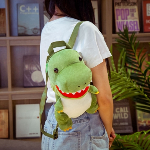 Mochila de dinosaurio 3D creativa para niños, bonita mochila de felpa con viñetas de animales, bolsa de dinosaurios ► Foto 1/6