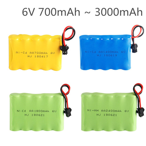 Batería de NI-CD NI-MH de 6,0 V, 700mAh, 1400mAh, 1800mAh, 2400mAh, 2800mAh, para juguetes de RC, coches, camiones, pistolas de tanque, juguetes de 6V ► Foto 1/4