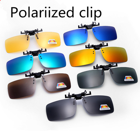 Gafas de sol para conductor medio, gafas de sol polarizadas de marca con Clip para hombres y mujeres, gafas de sol amarillas para conducir ► Foto 1/6