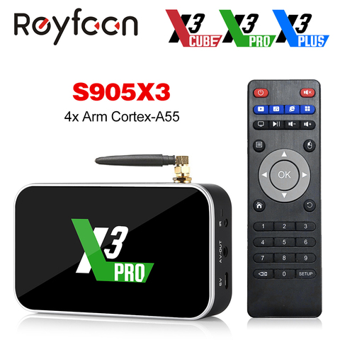 X3 PRO Dispositivo de TV inteligente Android 9,0 Amlogic S905X3 2GB 4GB DDR4 32GB ROM Set Top BOX 2,4G 5G Dual WiFi 1000M BT 4K HD Media Player ► Foto 1/6