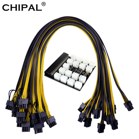 CHIPAL módulo de alimentación de placa de adaptación para HP 750W 1200W PSU alimentación del servidor de conversión + 17 Uds 12 Uds 6Pin a 8Pin Cable de alimentación para BTC ► Foto 1/6