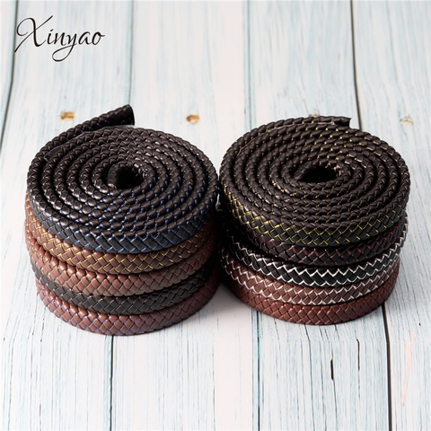 XINYAO-cordón de cuero trenzado de 12mm de ancho, 1 m/lote, hilo de cuerda de PU para collar, pulsera, fabricación de joyas, F1104 ► Foto 1/6