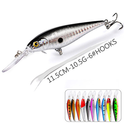 Señuelos de Pesca Crankbaits, accesorios, equipo de pesca Artificial, Wobbler duro para curricán, pescado, Lucio, lubina, Swimbait, mar, 1 Uds. ► Foto 1/6