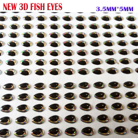 Ojos de Pez 3d, 2,3x4mm, 3,5x5mm, 5mm x 6mm, 5mm x 7mm, 4 tamaños a elegir, 500 unidades/lote ► Foto 1/6