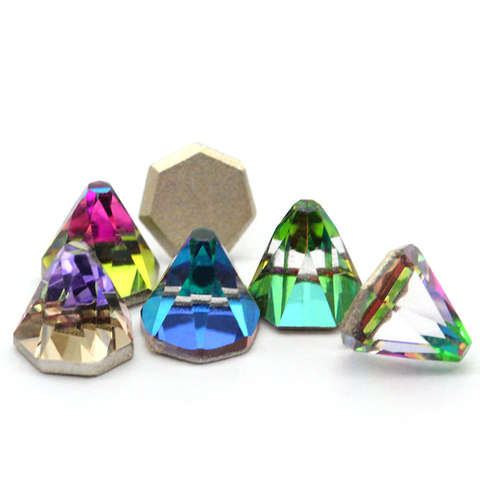 Nuevo tipo de Pagoda de siete lados galvanoplastia Strass de vidrio adornos para joyas Stone PointBack para ropa DIY Craft ► Foto 1/6