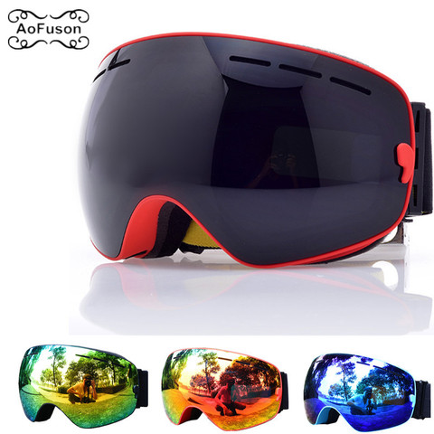 Snowboard, Gafas Gafas profesionales de gran angular para esquí de nieve con protección anti vaho UV400 Gafas deportivas de invierno para hombre y mujer. ► Foto 1/6