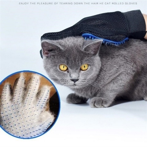 Guantes de perro mascota cepillo gato de cepillado y caída de pelo guante baño para perros gato suministros para limpieza de mascotas guante perro Accesorios ► Foto 1/6