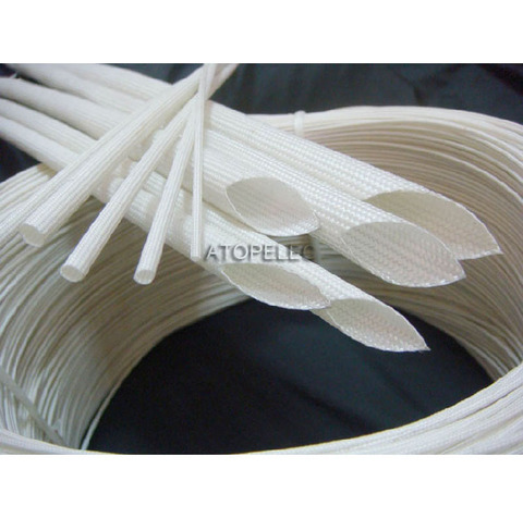 Fibra trenzada de vidrio, 600Deg.C 500V tubo suave de alta temperatura manguito 1mm/2mm/3mm/4mm/5mm/6mm/8mm/10mm/12mm/14mm/16mm/20mm/25mm ► Foto 1/2