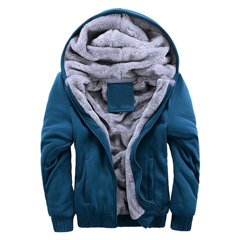 Chándal informal de terciopelo grueso para hombre, Sudadera con capucha gruesa y cálida, de color sólido, para invierno, 2022 ► Foto 1/6