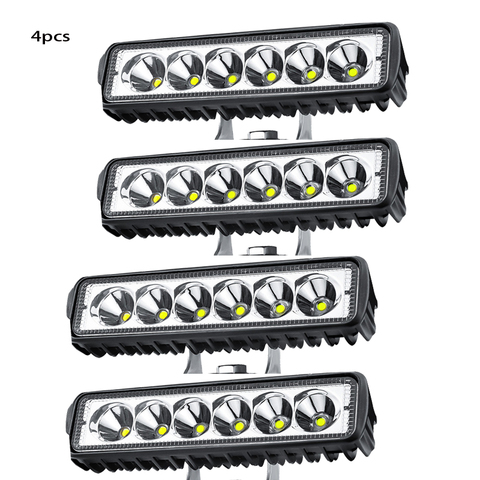 Foco de trabajo para coche, barra de luz LED de 18W y 12V, reflector Universal para conducción, niebla, 4x4, 4WD ► Foto 1/6