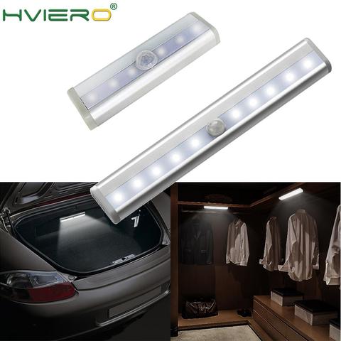 Lámpara LED para debajo de la cama, luz nocturna para armario, escaleras, cocina, luz LED con Sensor de movimiento, PIR, 6/10 LED ► Foto 1/6