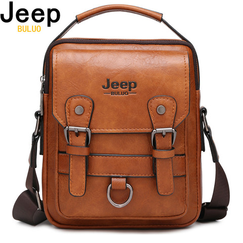 JEEP BULUO-Bolso de hombro tipo bandolera para hombre, multifunción, de cuero dividido de gran capacidad, para viaje ► Foto 1/6