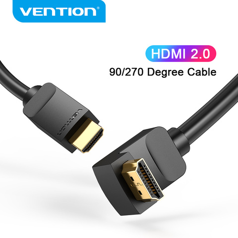 Cable HDMI Vention 4K 60Hz HDMI 2,0 grado ángulo Cable para caja de Apple TV PS4 interruptor divisor de Video de Cable de Audio compatible con HDMI 4K ► Foto 1/6