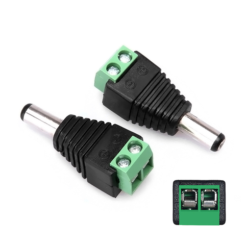 10 Uds hombre conector DC hembra 5,5 CC 2,1mm conector Jack 3528/5050/5730 tira de Led de luz Monitor convertidor de accesorios ► Foto 1/6