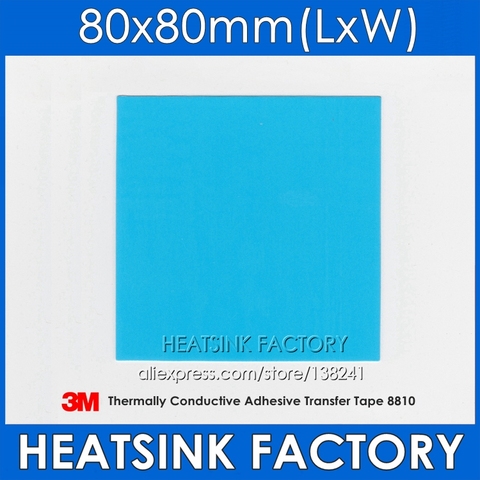 2 unids/lote Premium 3M 8810 80x80x0,25mm térmica adhesiva de transferencia de las cintas de doble cara disipador de calor, disipador de calor del radiador ► Foto 1/6