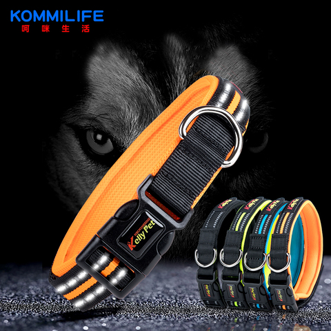 Collar de nailon de malla transpirable para perros, reflectante, entrenamiento para perro grande y pequeño, accesorios de mascota perro ► Foto 1/6