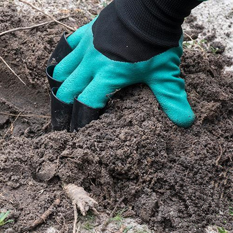 Guantes de goma para jardín, jardinería, excavación, plantación, guante de trabajo resistente al agua, dispositivos para exteriores, ABS, 1 par ► Foto 1/3