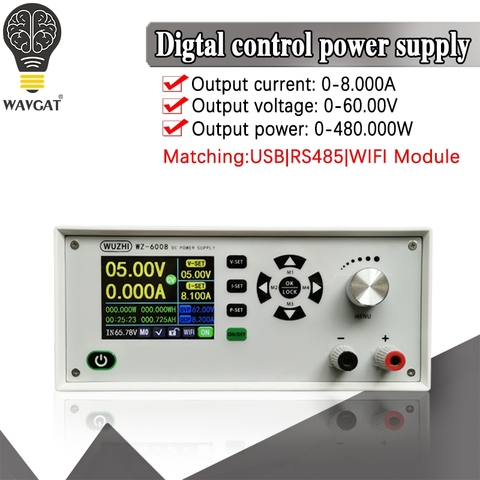 WZ6008-pantalla Digital WIFI, convertidor de CC ajustable, CC, CV, fuente de alimentación de laboratorio, voltímetro variable de 60V y 8A, amperímetro ► Foto 1/6