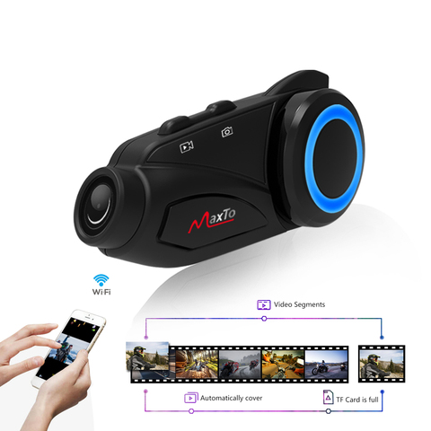 Maxto-intercomunicador M3 para motocicleta, resistente al agua, lente gran angular Sony HD, 1080P, Grupo 6, con Bluetooth, FM, Wifi, casco, 1000M ► Foto 1/6