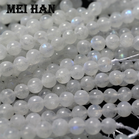 Meihan (1 filamentos/set) genuino AAA 6mm +-0,4 Arco Iris moonstone suave abalorios redondos de piedra para hacer bricolaje venta al por mayor de joyería ► Foto 1/3