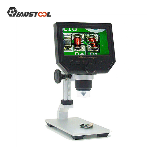 MUSTOOL G600 Digital 1-600X 3.6MP 4,3 pulgadas HD LCD microscopio con pantalla, versión de actualización continua de lupa con soporte de Metal ► Foto 1/6