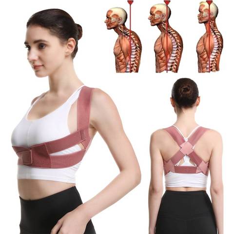 Corrector de postura para mujer, corsé Lumbar de espalda, correas de corrección de hombros invisibles, Cinturón de sujeción de pecho para clavícula superior ► Foto 1/6