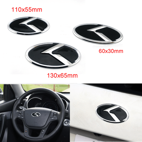 Pegatina de centro de volante de coche, calcomanía de rueda delantera, insignia trasera, emblema, Abs, accesorios para KIA K2, K3, K4, K5, Sorento ► Foto 1/6