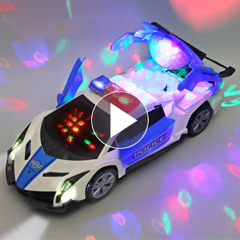 Eléctrico bailando deformación giratorio universal policía coche de juguete de niño chico coche chica navidad regalo de cumpleaños ► Foto 1/5
