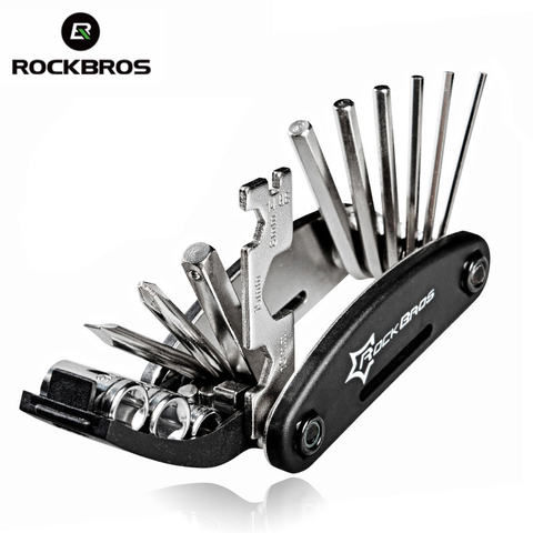 ROCKBROS-Kit de herramientas de ciclismo 16 en 1, multiherramienta Brompton, destornillador, accesorios para bicicleta de montaña ► Foto 1/6