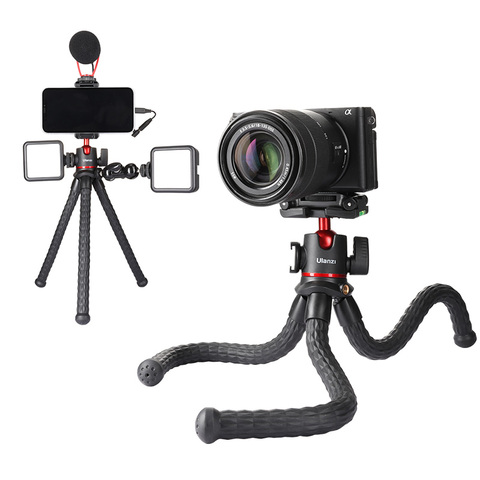 Ulanzi-trípode Flexible para cámara de acción de teléfono inteligente, MT-33, DSLR, con soporte para teléfono, cabeza de bola, Vlog, con zapata fría para LED ► Foto 1/6