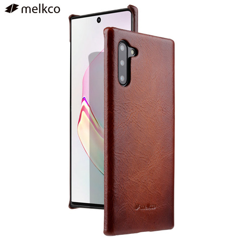 Melkco-Funda de cuero genuino para Galaxy Note 10 + Plus Note 9 Note 8, carcasa dura de negocios Vintage, carcasa de cuero de lujo ► Foto 1/6