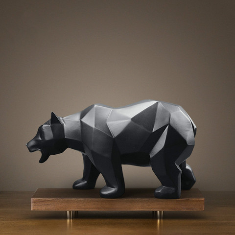 Estatua de oso de resina para decoración del hogar, escultura de oso, estatua nórdica de oso, figurita decorativa para el hogar, accesorios modernos ► Foto 1/5