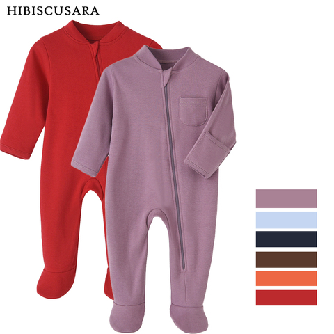 100% algodón ropa de bebé recién nacido mono Color sólido pantalones con cremallera niños bebés niñas primavera que basa la camisa monos patas ► Foto 1/6