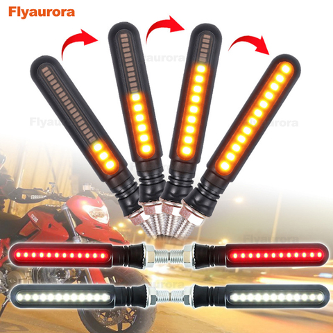 2pc Universal Luz de señal de giro para motocicleta secuencial agua 12V indicador LED lámpara ámbar clignotant moto led de señal de vuelta ► Foto 1/6