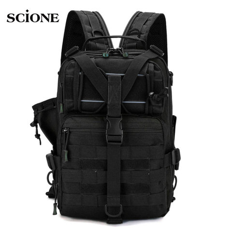 Mochila de pesca para hombre, bolsa táctica de viaje al aire libre, militar, Molle, ejército, senderismo, Trekking, escalada, senderismo, XA249WA ► Foto 1/6