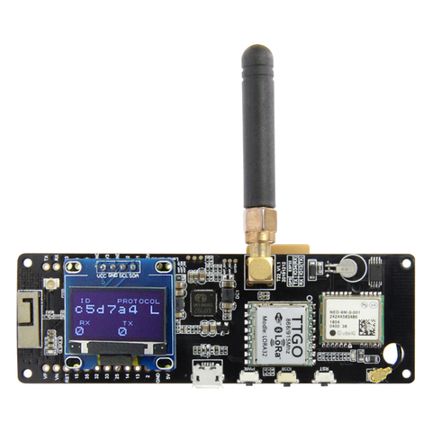 LILYGO®TTGO t-beam V1.0 ESP32 433/868/915/923Mhz WiFi Bluetooth módulo ESP32 GPS NEO-6M SMA 18650 soporte de batería con OLED ► Foto 1/6