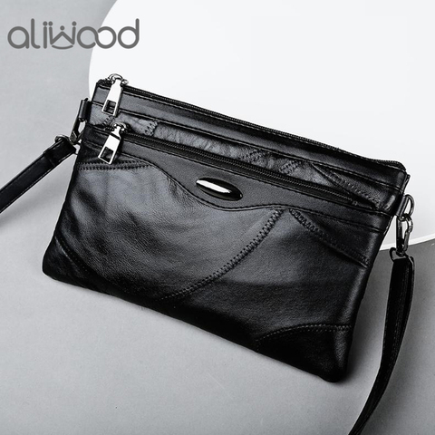 Aliwood-Bolso de cuero genuino para mujer, pulsera de mano femenina, bolsos de hombro tipo bandolera, bolso de mano, 2022 ► Foto 1/6