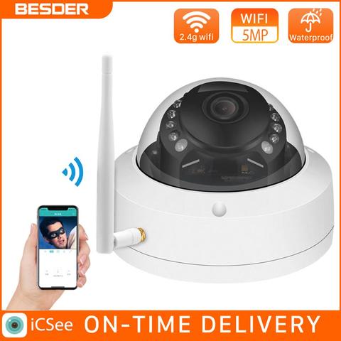 BESDER-cámara IP de Metal a prueba de vandalismo para interiores, videocámara de seguridad Full HD de 2MP, WiFi, compatible con domo de fotos por correo electrónico, tarjeta SD de 128G, aplicación ICSee ► Foto 1/6