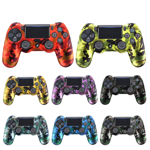 Piel de Gel de goma de silicona de camuflaje de rana de datos para Sony PS4 Slim/Pro Controller Cover funda protectora para PS4 controlador inalámbrico ► Foto 1/6