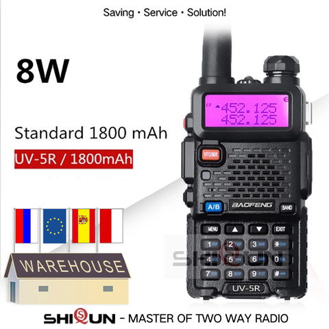 Actualización 8W Baofeng UV-5R Walkie Talkie 10 km Baofeng uv5r walkie-talkie caza Radio uv 5r Baofeng UV-9R UV-82 UV-8HX UV-XR ► Foto 1/6