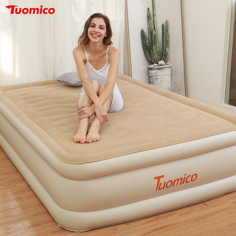 Colchón inflable plegable portátil para 2 personas, cama de aire de 152x203x45CM, cómoda, con bomba integrada ► Foto 1/6