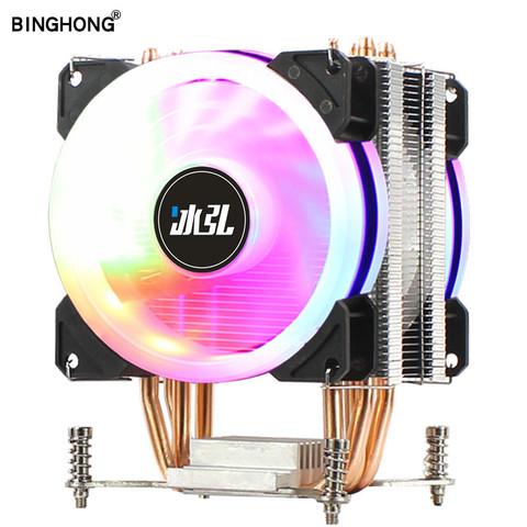 Enfriador de CPU de tubo de calor de cobre 4 para ventilador de refrigeración de luz Aurora 90mm con RGB para radiador de disipador térmico de CPU Intel LGA 2011 ► Foto 1/6