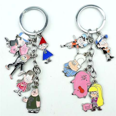 LLavero de Anime Dipper Mabel Waddles 5 en 1, colgante de Metal de aleación, figuras de dibujos animados, llavero, accesorios para Cosplay, regalo ► Foto 1/6