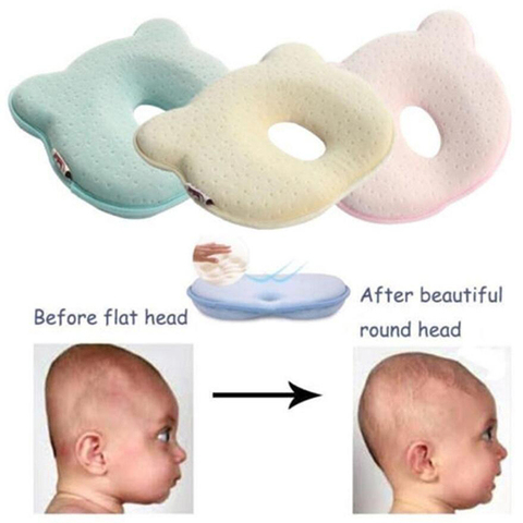 Almohada de espuma viscoelástica para bebés recién nacidos, almohadas moldeadoras transpirables para evitar que la cabeza plana sea ergonómica ► Foto 1/6