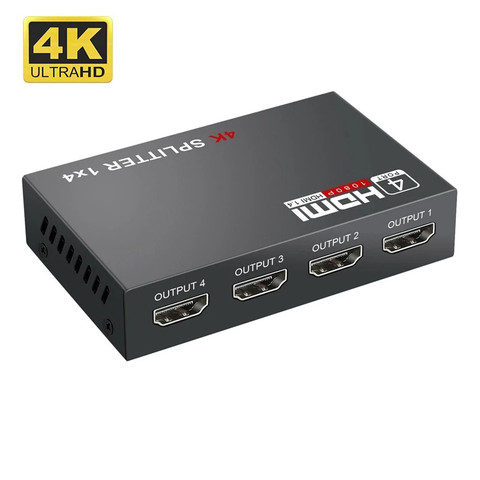 Divisor HDMI 1 en 4, 1x4, HDMI 1,4, amplificador convertidor HDCP 4K, 1080P, pantalla Dual, para HDTV, DVD, PS3, Xbox ► Foto 1/6