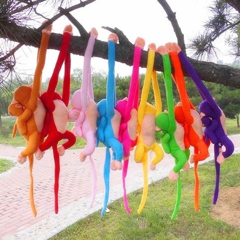 Muñecos de peluche de 20 estilos, 60/70 cm, cortina de monos, bebé, dormir, calmante, Animal, cola de brazo largo, mono multicolor ► Foto 1/6