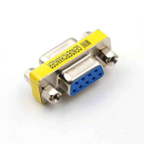 Adaptador hembra a hembra de 9 pines DB9, Mini Gender Changer, RS232, Conector de serie Com ► Foto 1/6