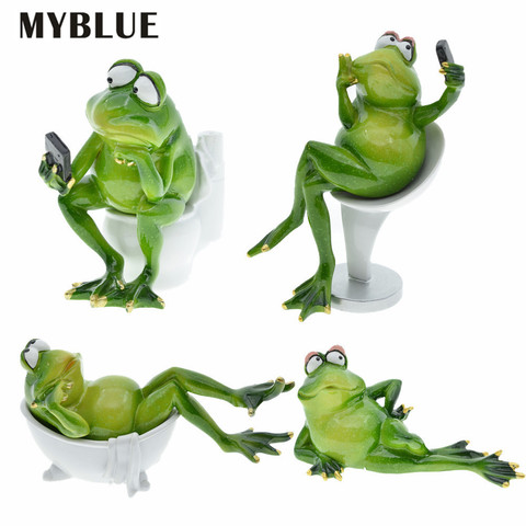 MYBLUE Kawaii Animal Artificial resina ranas en vida cómoda figuras escultura para el hogar Decoración Accesorios manualidades modernas ► Foto 1/6