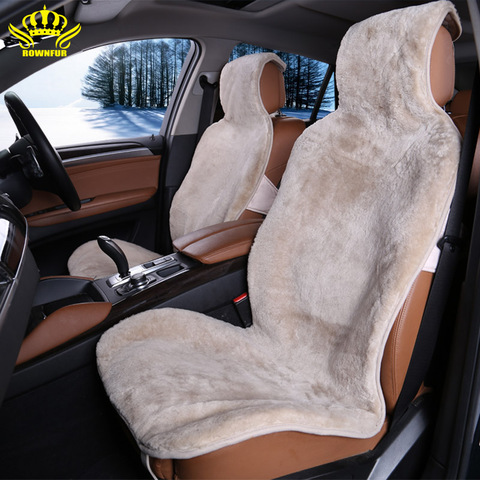 1 punid 100% Natural piel de oveja australiana funda de asiento de coche tamaño universal para un asiento delantero accesorios de la cubierta de automóviles 2015 ► Foto 1/6