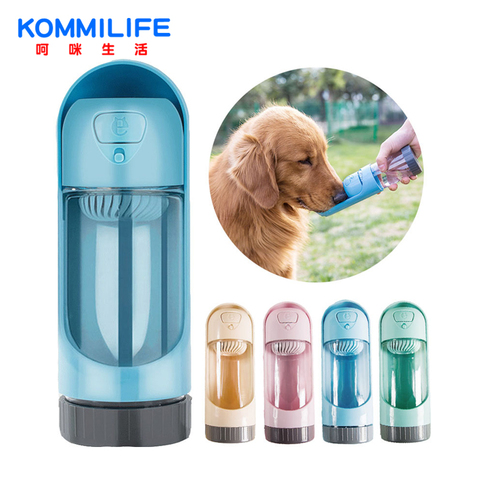 KOMMILIFE-botella de agua portátil para perros con filtro, cuenco para beber, para viajes al aire libre, botella de bebida de Mascota, suministros para perros, 300ml ► Foto 1/1